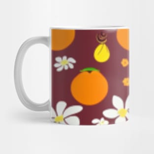 Oranges and Orange Blossom Pattern Mug